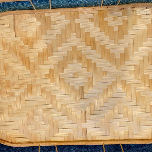 Vintage Mid-Century Bamboo Wicker Serving Tray Tiki - Picture 3 of 7